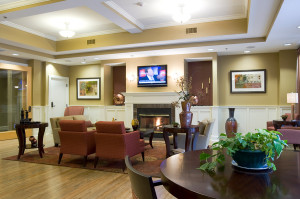 Great room with fireplace and flat-panel TV