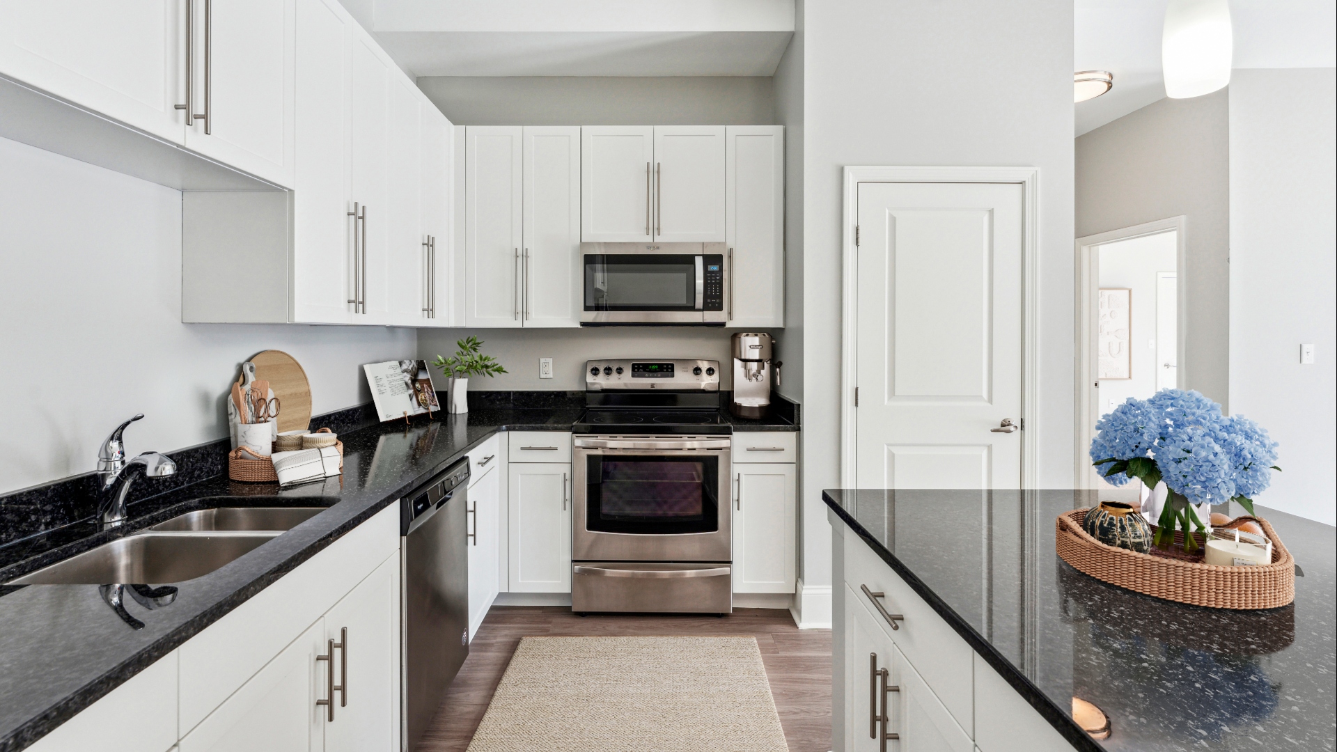 Kitchen with island and bar seating